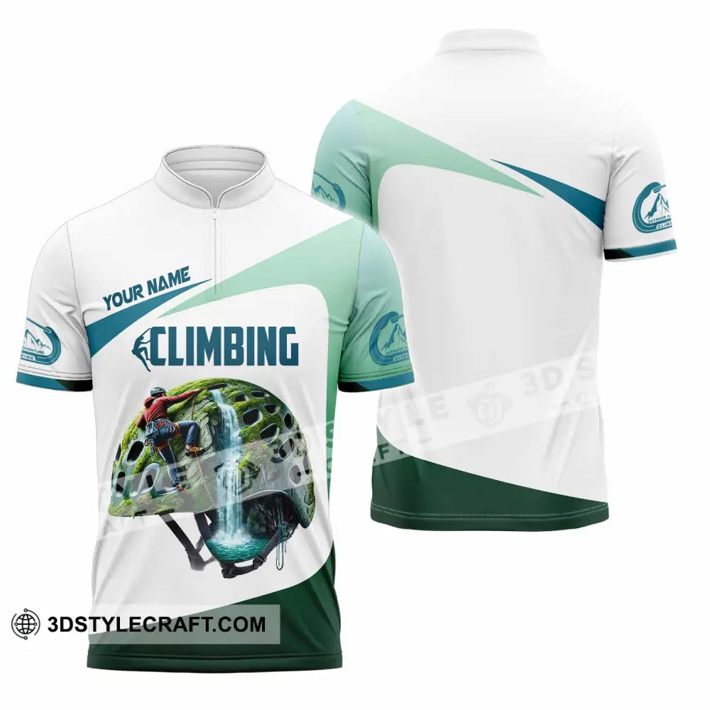 Unisex Shirt Custom Name Climbing Gift For Lover Zipper Polo / S T-Shirt