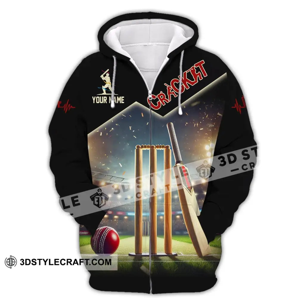 Unisex Shirt Custom Name Cricket Club Uniform Hoodie T-Shirt Zipper / S