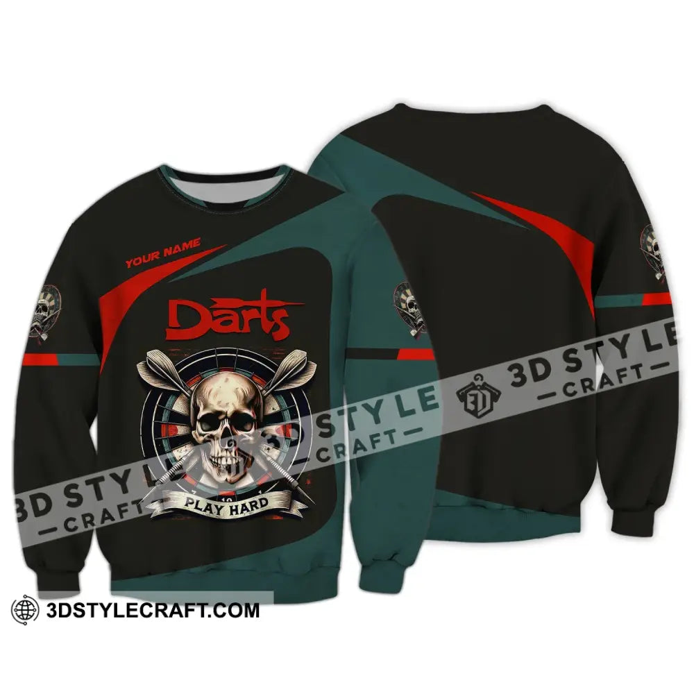 Unisex Shirt Custom Name Darts Polo Long Sleeve Lover Gift / S T-Shirt