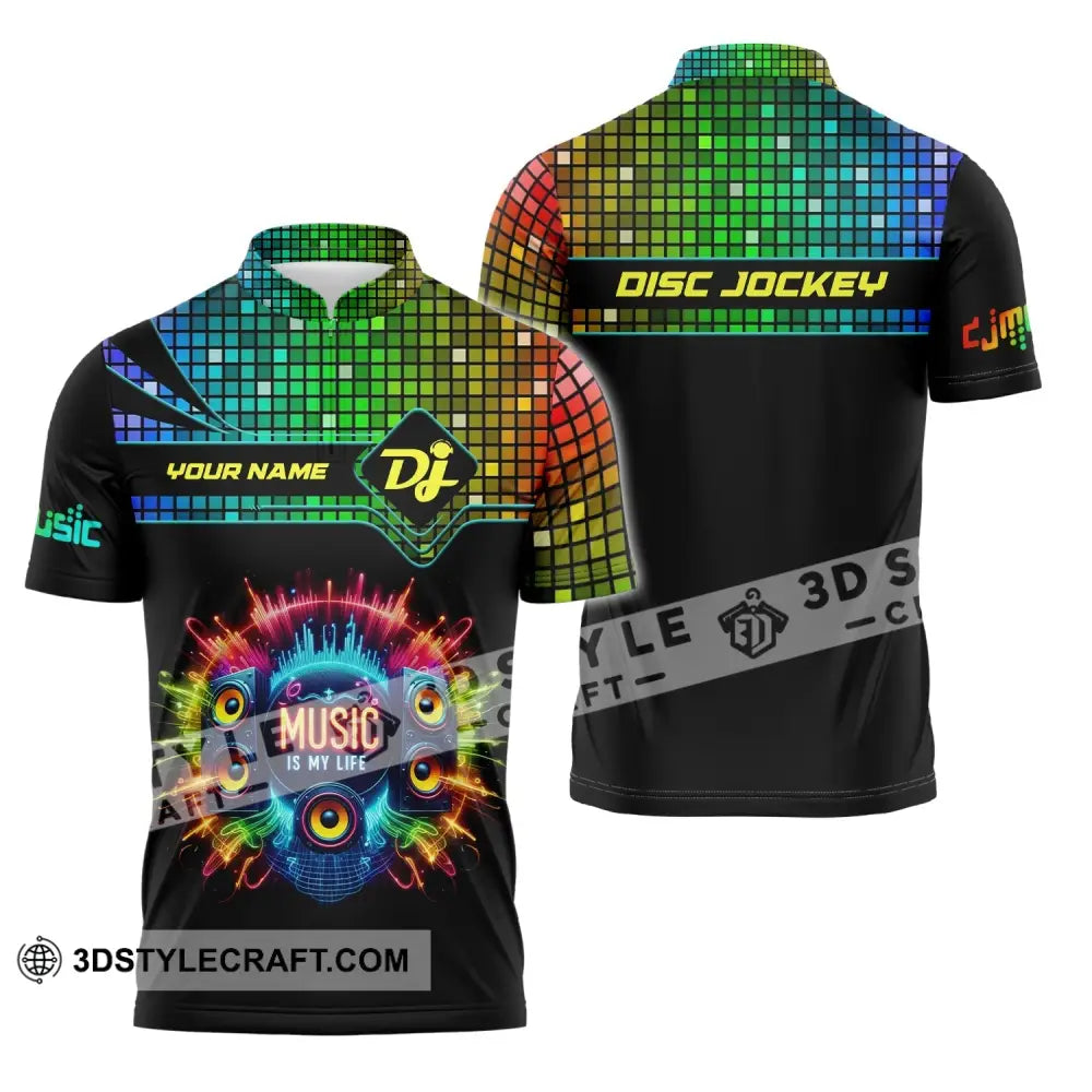 Unisex Shirt Custom Name Disc Jockey Dj Hoodie Polo Long Sleeve Gift For Zipper / S T-Shirt