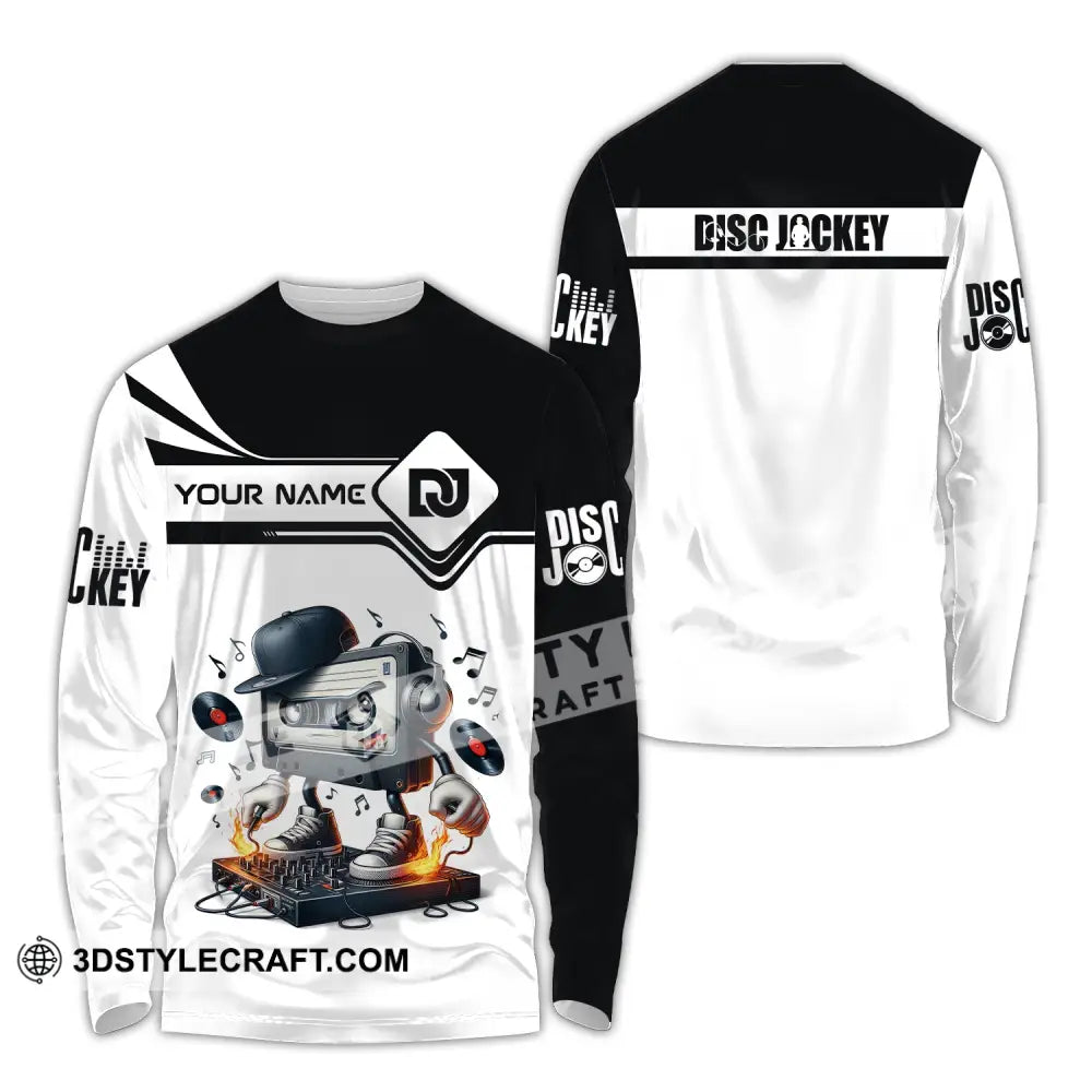 Unisex Shirt Custom Name Disc Jockey Dj Hoodie Polo Long Sleeve Music Lover T-Shirt / S