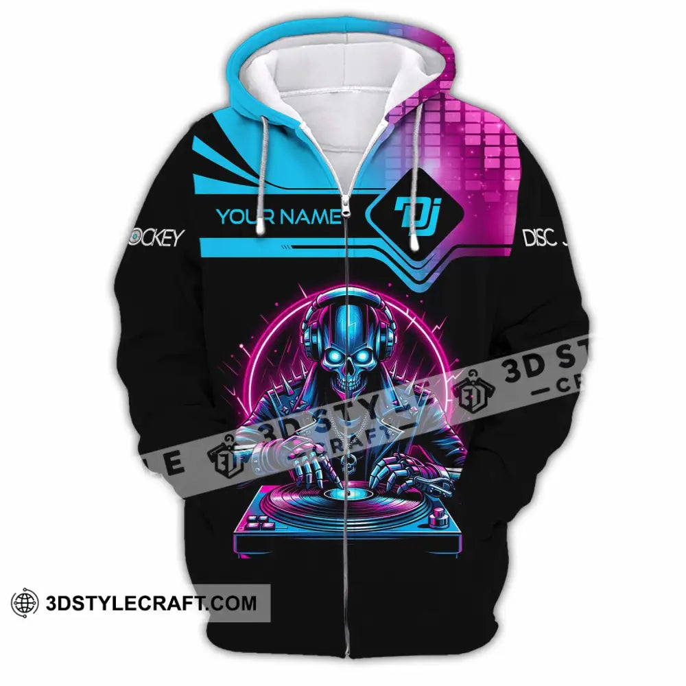 Unisex Shirt Custom Name Disc Jockey Dj Hoodie Polo Long Sleeve Zipper / S T-Shirt