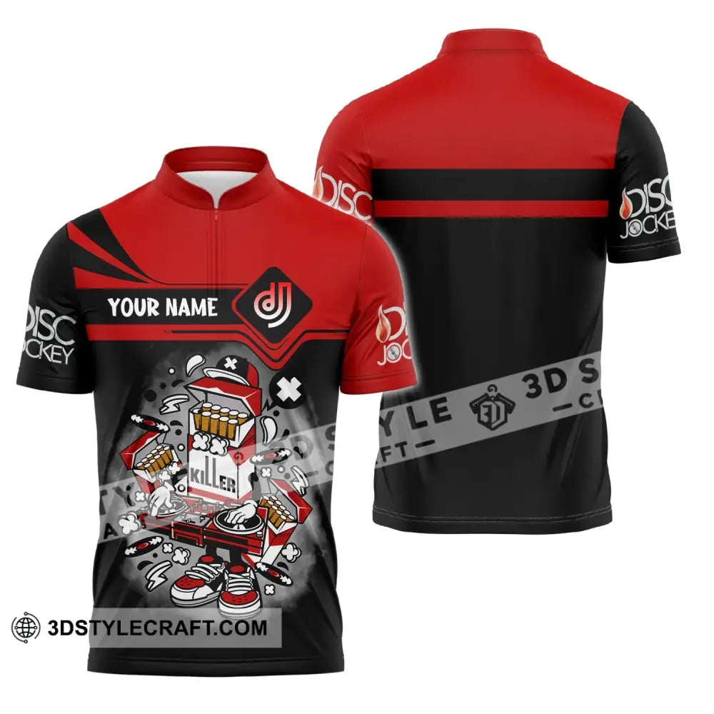 Unisex Shirt Custom Name Disc Jockey Dj Hoodie Polo Long Sleeve Zipper / S T-Shirt