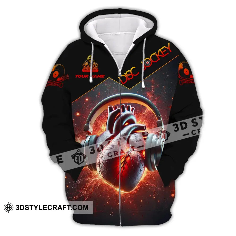 Unisex Shirt Custom Name Disc Jockey Dj Hoodie Polo Long Sleeve Zipper / S T-Shirt