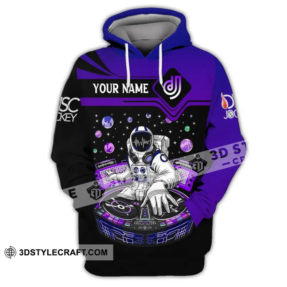 Unisex Shirt Custom Name Disc Jockey Dj Space Hoodie Polo Long Sleeve / S T-Shirt