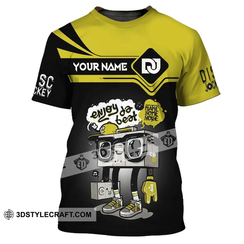 Unisex Shirt Custom Name Disc Jockey Enjoy The Beat Dj Hoodie Polo Long Sleeve T-Shirt / S