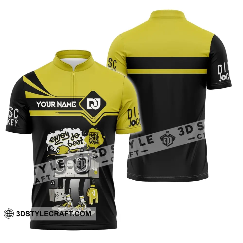 Unisex Shirt Custom Name Disc Jockey Enjoy The Beat Dj Hoodie Polo Long Sleeve Zipper / S T-Shirt