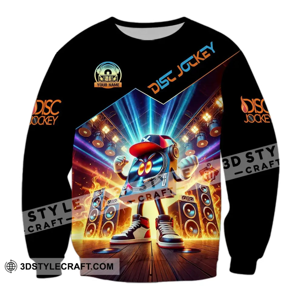 Unisex Shirt Custom Name Disc Jockey Music Heart Dj Hoodie Polo Long Sleeve / S T-Shirt