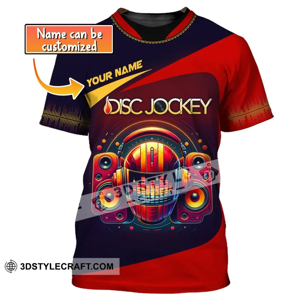 Unisex Shirt Custom Name Disc Jockey Music Heart Dj Hoodie Polo Long Sleeve T-Shirt