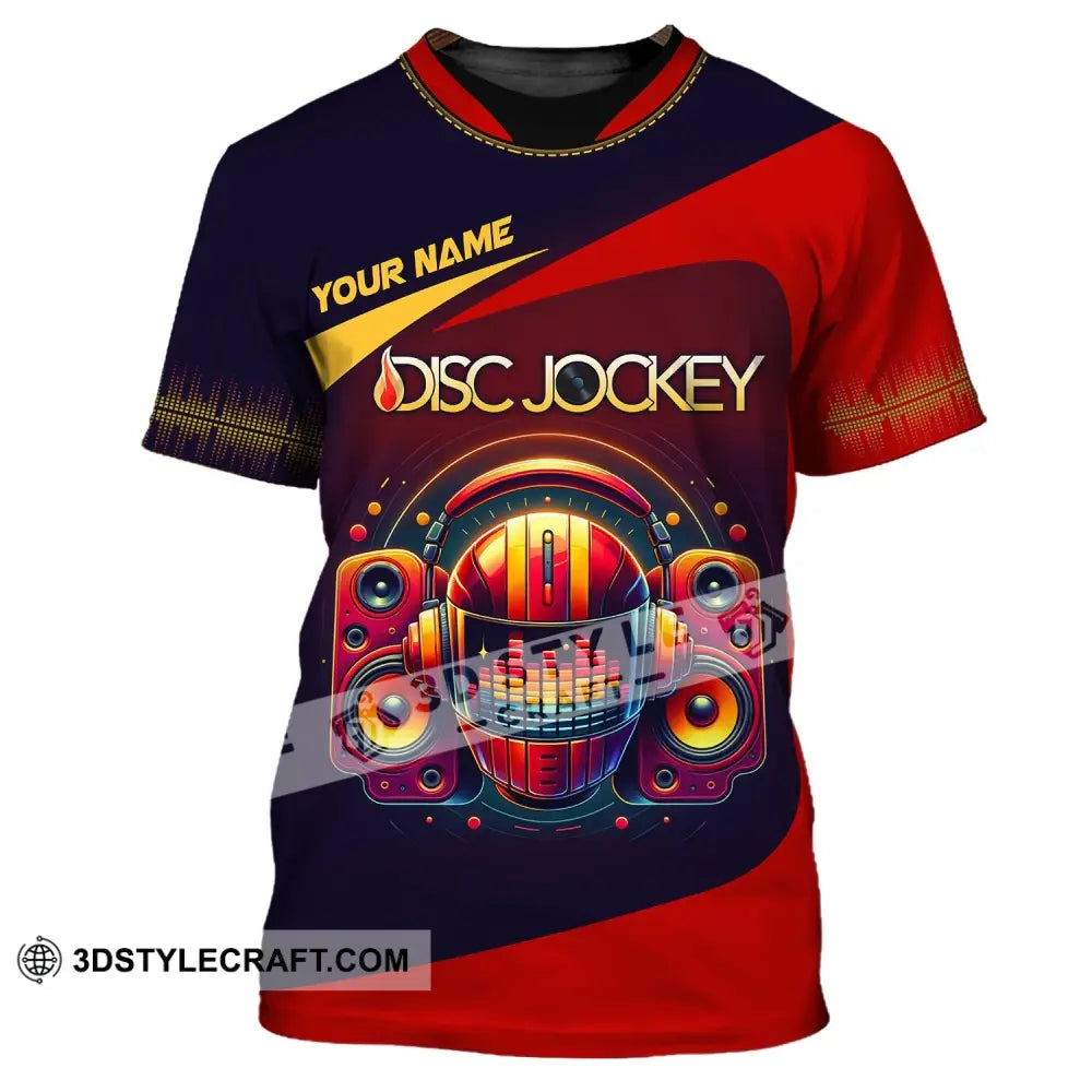 Unisex Shirt Custom Name Disc Jockey Music Heart Dj Hoodie Polo Long Sleeve T-Shirt / S