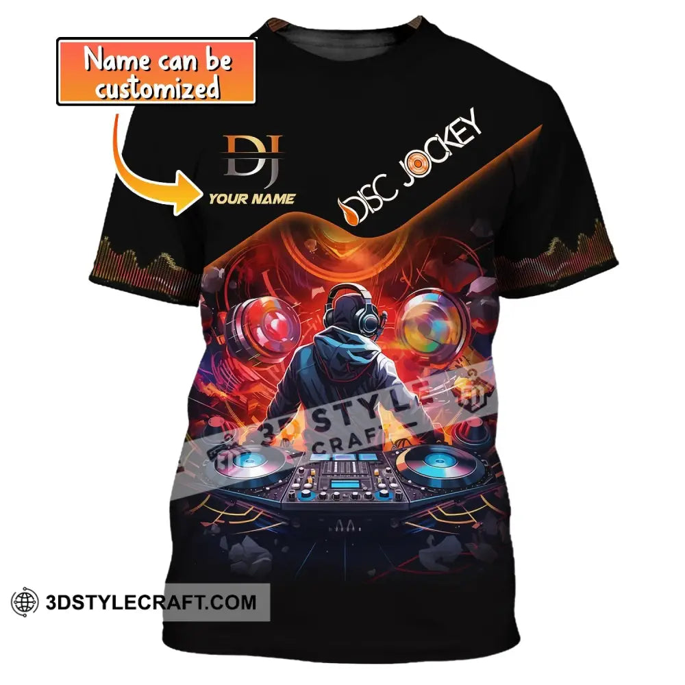 Unisex Shirt Custom Name Disc Jockey T-Shirt Music Lover Dj