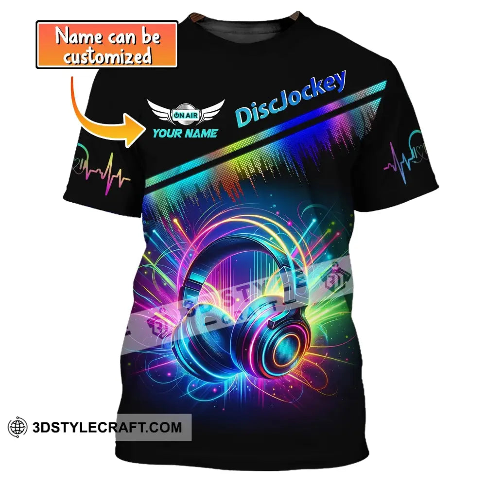 Unisex Shirt Custom Name Disc Jockey T-Shirt Music Lover Dj