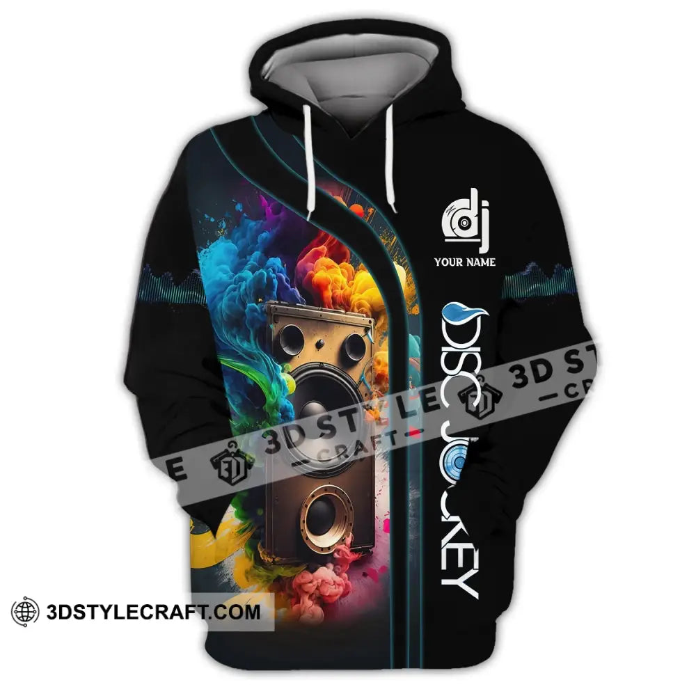 Unisex Shirt Custom Name Disc Jockey T-Shirt Music Lover Gift For Dj Hoodie / S