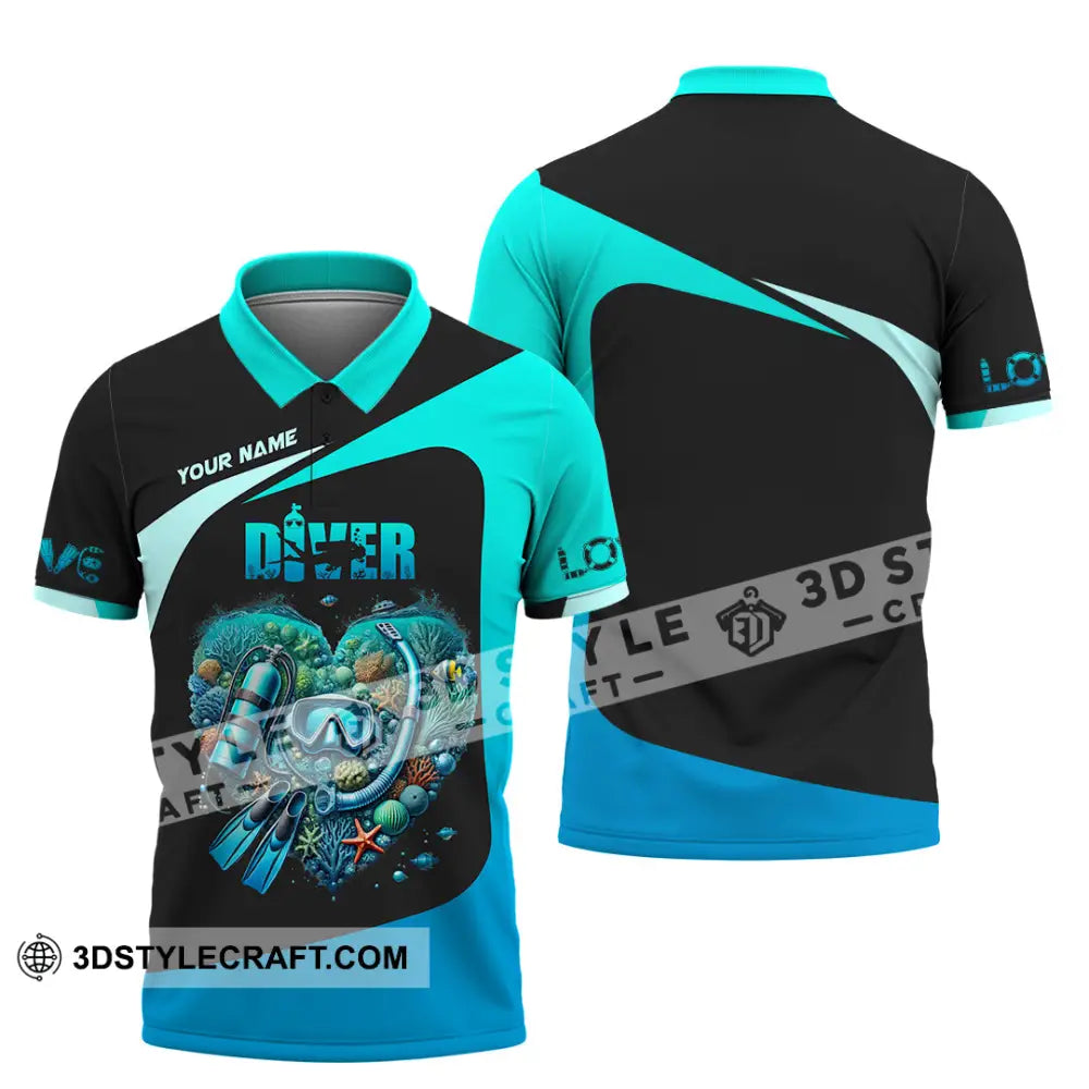 Unisex Shirt Custom Name Diving Gift For Diver Polo / S T-Shirt