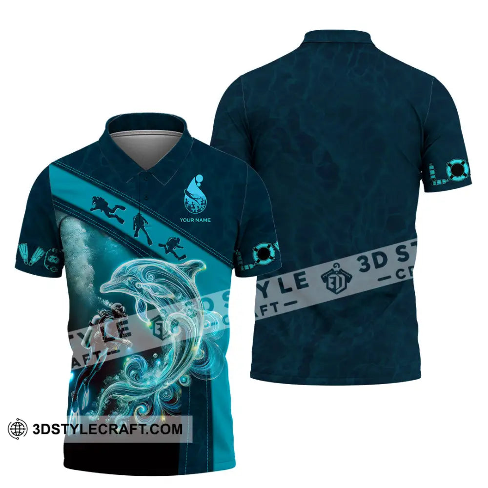 Unisex Shirt Custom Name Diving Lover Gift Polo / S T-Shirt