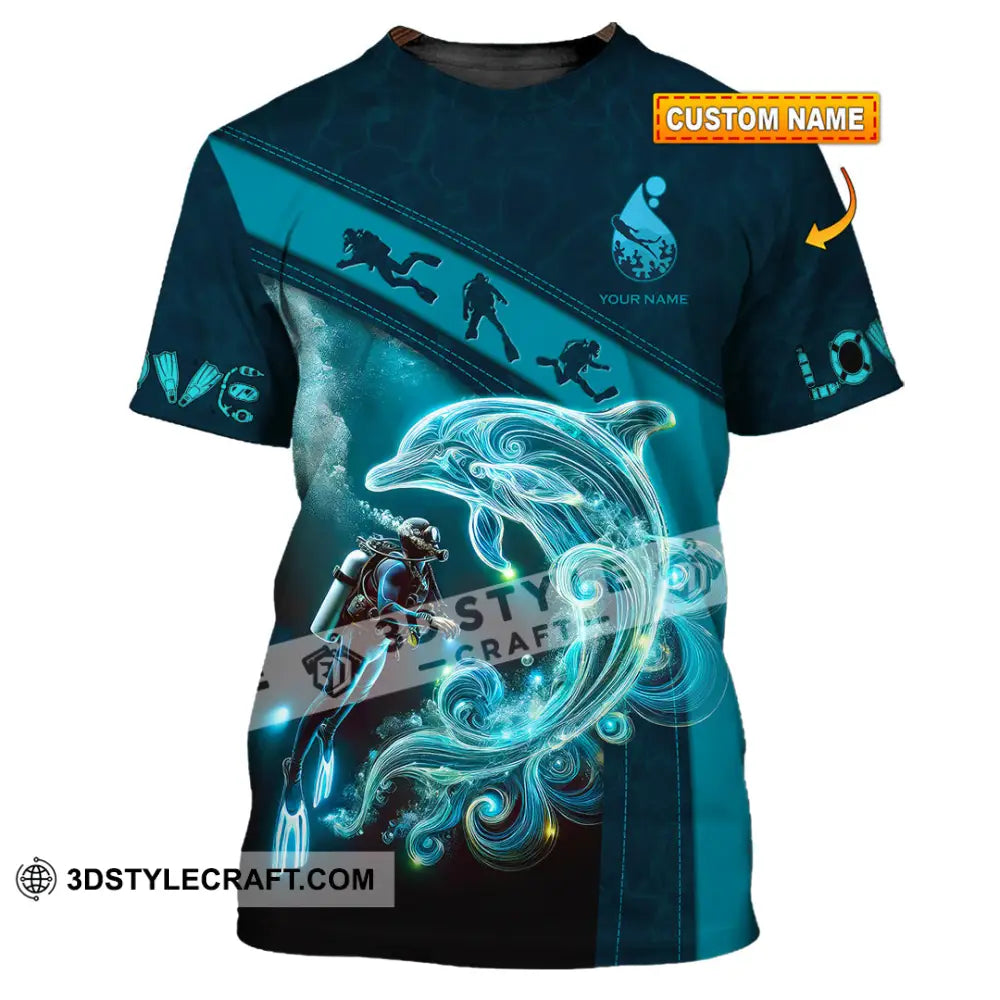 Unisex Shirt Custom Name Diving Lover Gift T-Shirt
