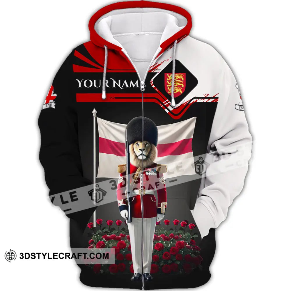 Unisex Shirt Custom Name England Lover Gift Zipper Hoodie / S T-Shirt