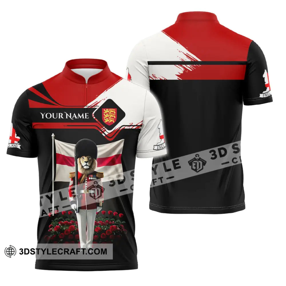 Unisex Shirt Custom Name England Lover Gift Zipper Polo / S T-Shirt