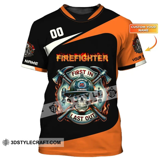 Unisex Shirt Custom Name Fire Fighter T-Shirt For Firefighter T-Shirt Polo