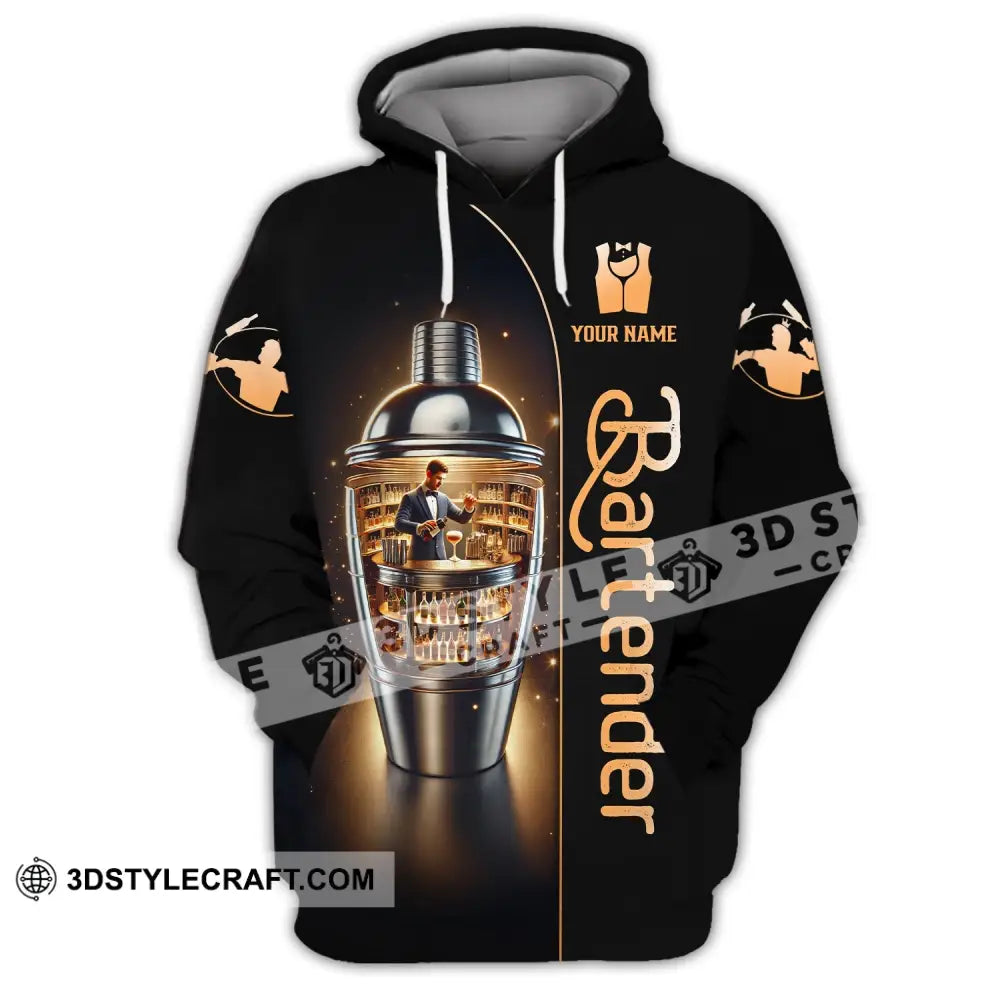 Unisex Shirt Custom Name For Bartender T-Shirt Hoodie Long Sleeve / S T-Shirt