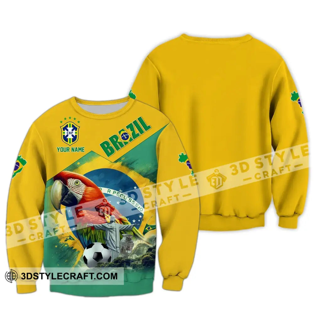 Unisex Shirt Custom Name For Brazil Hoodie Polo Long Sleeve / S T-Shirt