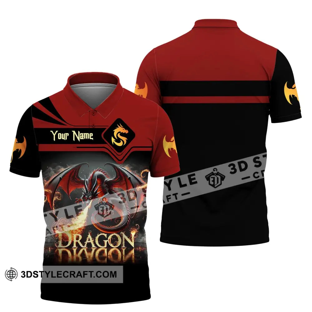 Unisex Shirt Custom Name For Dragon Lover T-Shirt Hoodie Long Sleeve Polo / S T-Shirt