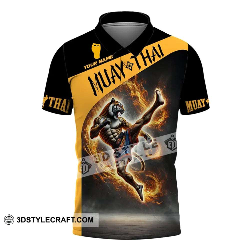 Unisex Shirt Custom Name For Muay Thai Lover T-Shirt Hoodie Long Sleeve Polo / S T-Shirt