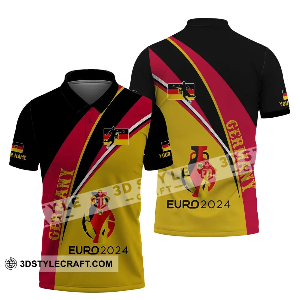 Unisex Shirt - Custom Name Germany Euro 2024 Flag Color Polo / S T-Shirt