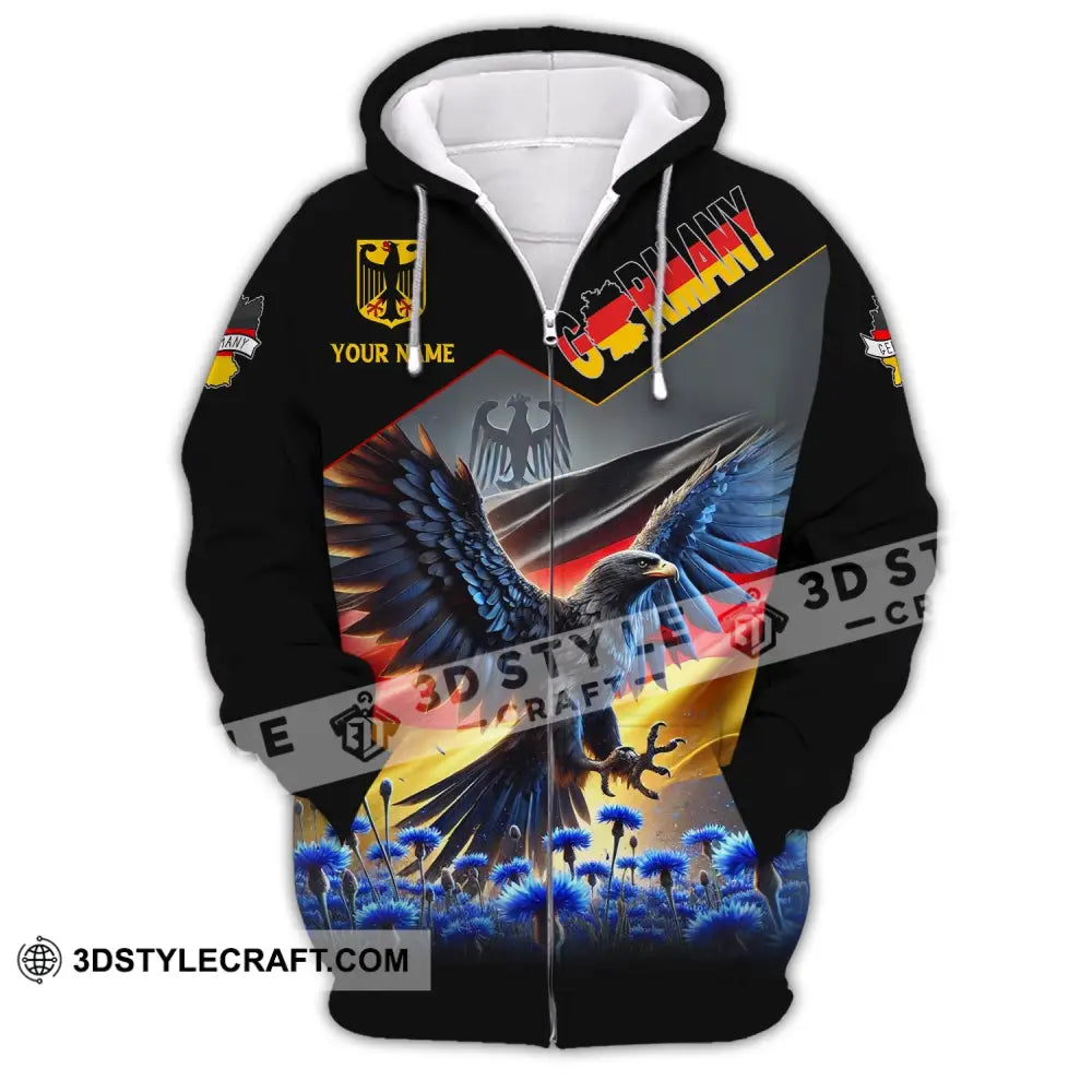 Unisex Shirt Custom Name Germany Polo Long Sleeve Gift Zipper Hoodie / S T-Shirt