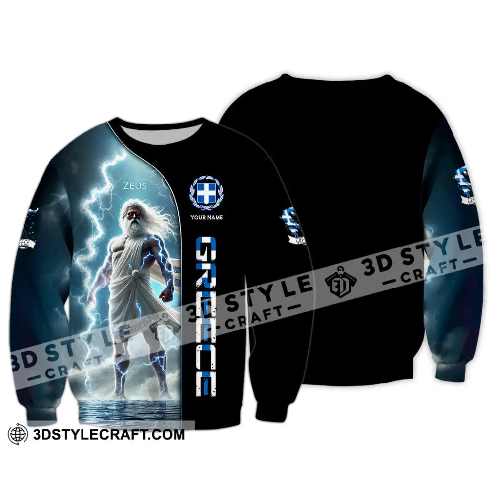 Unisex Shirt Custom Name Greece T-Shirt Lover Gift Long Sleeve / S T-Shirt
