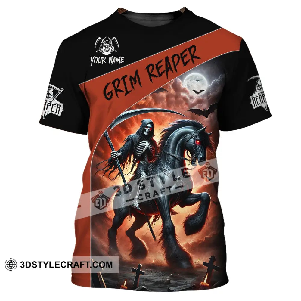 Unisex Shirt Custom Name Grim Reaper T-Shirt / S T-Shirt