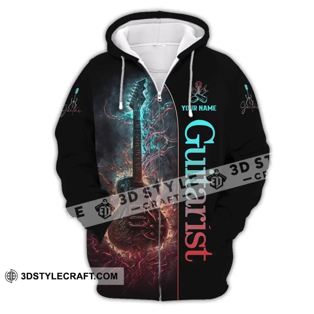 Unisex Shirt Custom Name Guitarist Guitar Lover Gift Zipper Hoodie / S T-Shirt