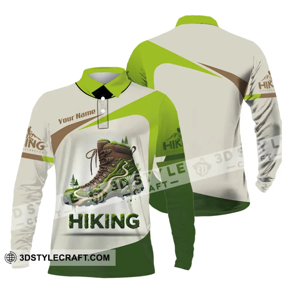 Unisex Shirt Custom Name Hiking Lover Gift Long Sleeve Polo / S T-Shirt