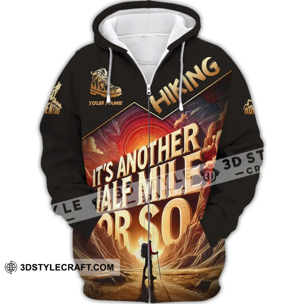 Unisex Shirt Custom Name Hiking Lover Gift Zipper Hoodie / S T-Shirt