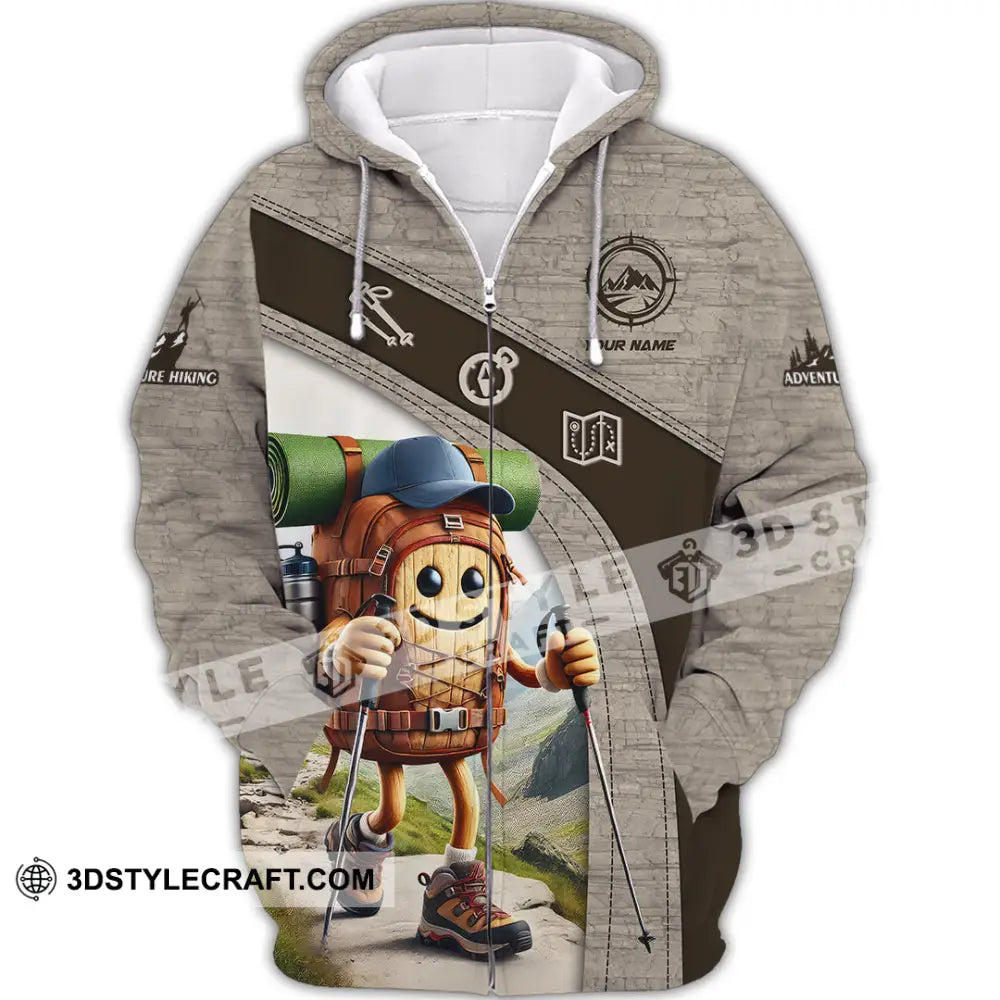 Unisex Shirt Custom Name Hiking Lover Gift Zipper Hoodie / S T-Shirt