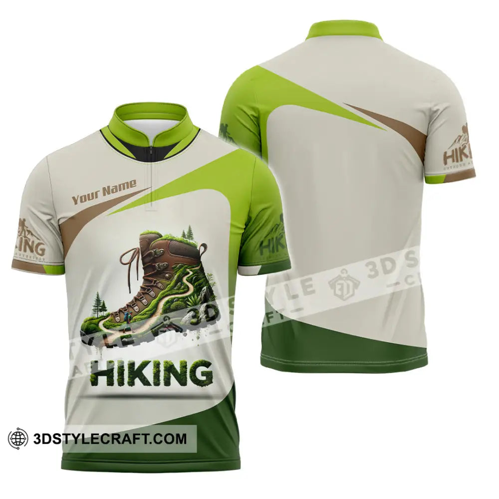 Unisex Shirt Custom Name Hiking Lover Gift Zipper Polo / S T-Shirt