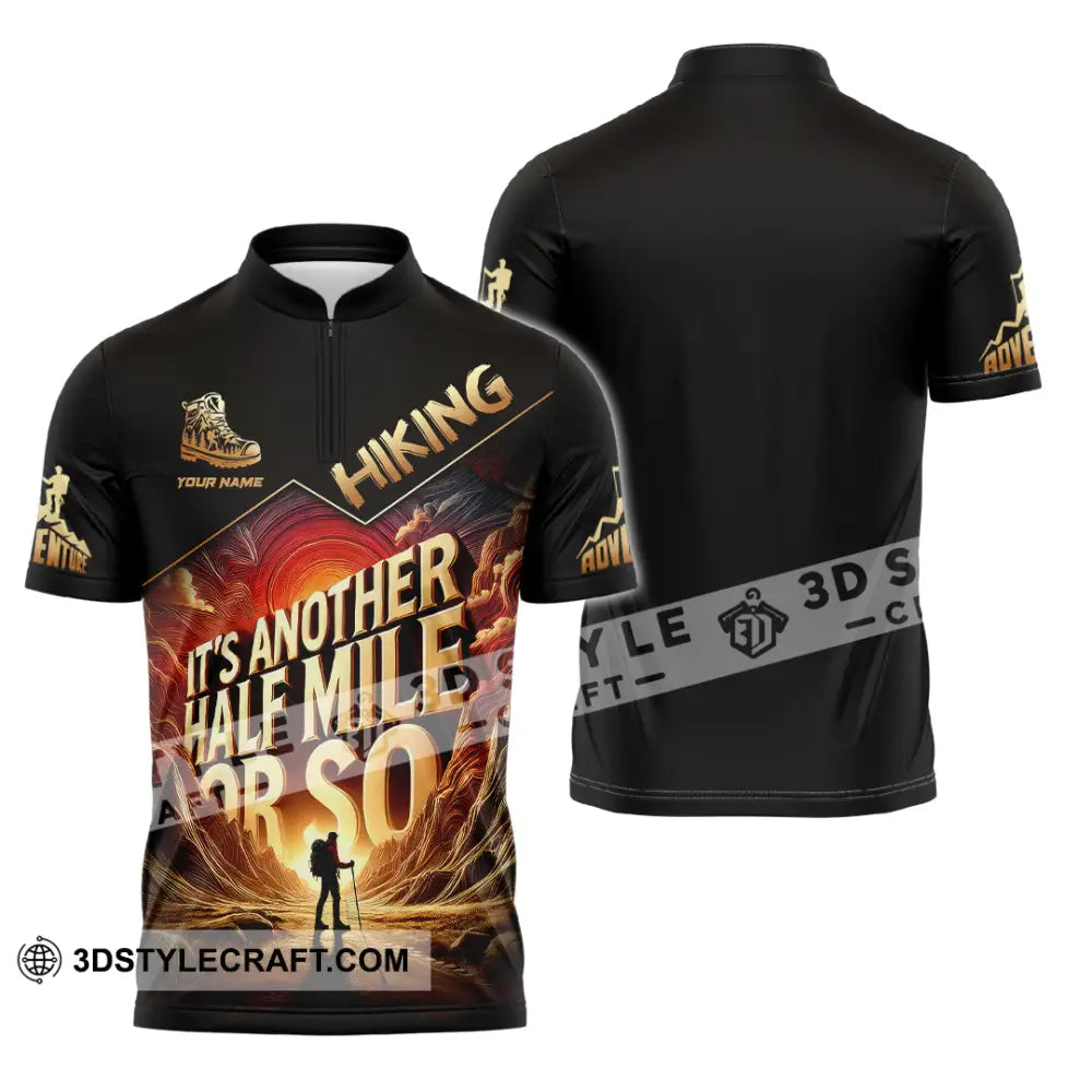 Unisex Shirt Custom Name Hiking Lover Gift Zipper Polo / S T-Shirt