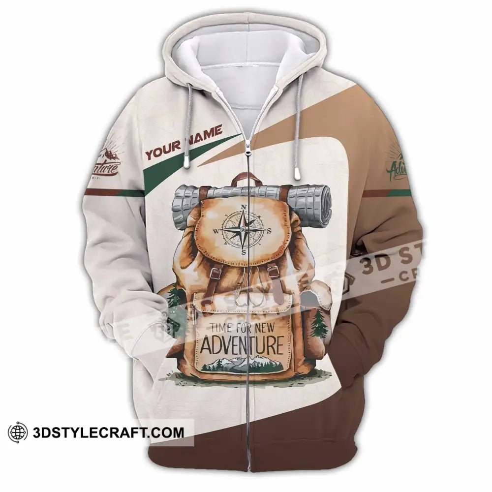 Unisex Shirt Custom Name Hiking Polo Long Sleeve Zipper Hoodie / S T-Shirt