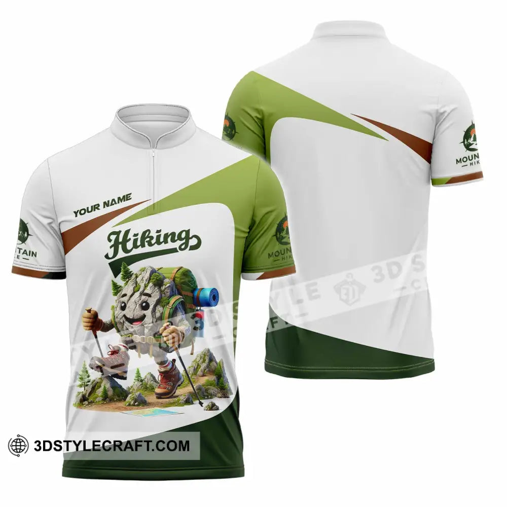 Unisex Shirt Custom Name Hiking Polo Long Sleeve Zipper / S T-Shirt