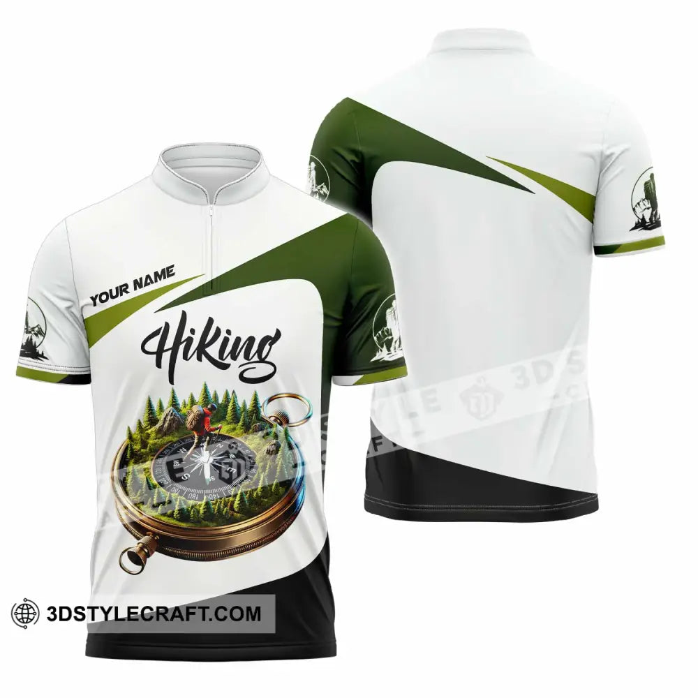 Unisex Shirt Custom Name Hiking Polo Long Sleeve Zipper / S T-Shirt