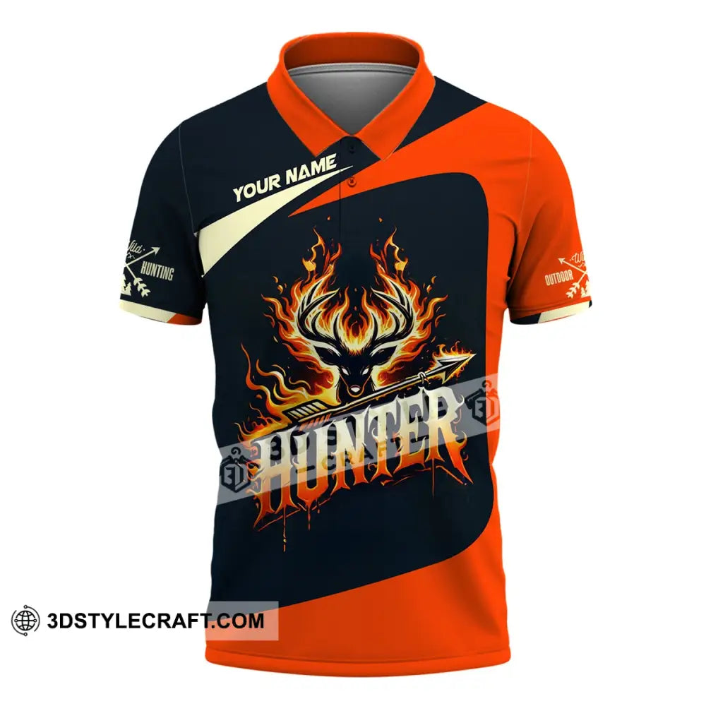 Unisex Shirt Custom Name Hunter Polo Long Sleeve / S T-Shirt