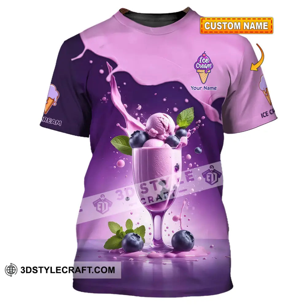 Unisex Shirt Custom Name Ice Cream Gift For Lover T-Shirt