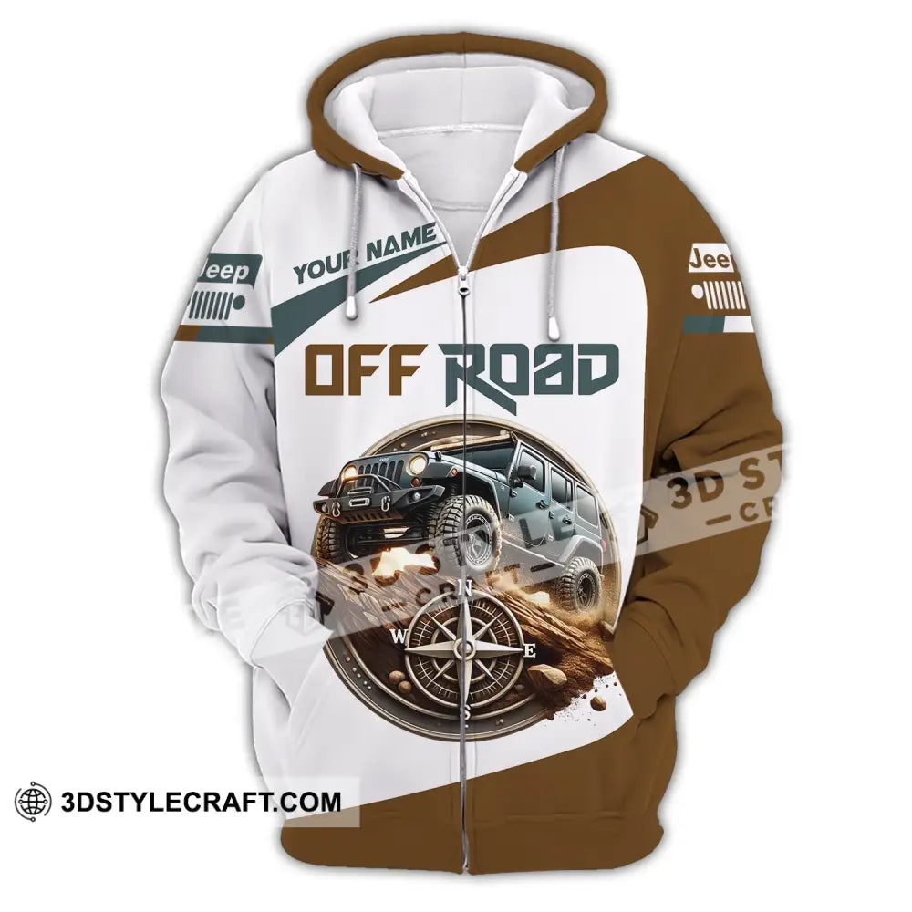Unisex Shirt Custom Name Jeep Gladiator Polo Long Sleeve Zipper Hoodie / S T-Shirt