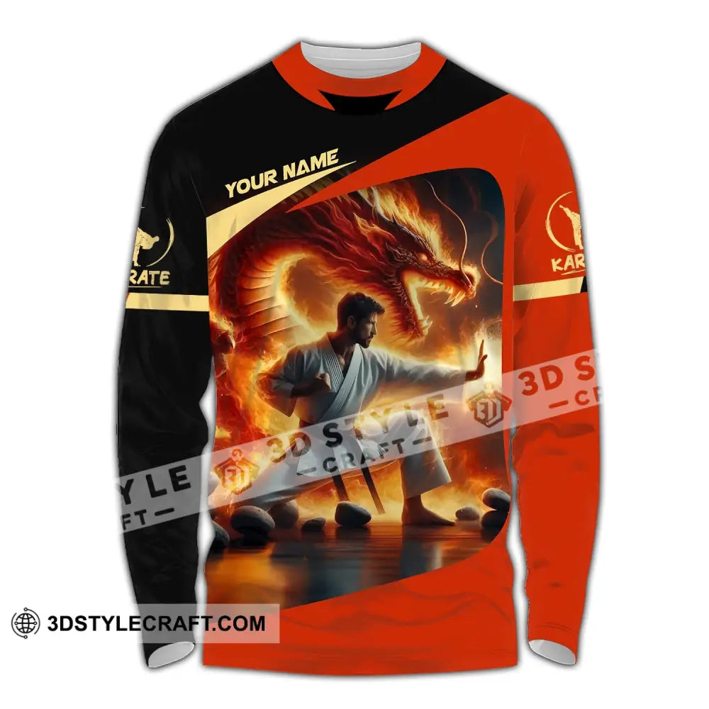 Unisex Shirt Custom Name Karate Polo Long Sleeve / S T-Shirt