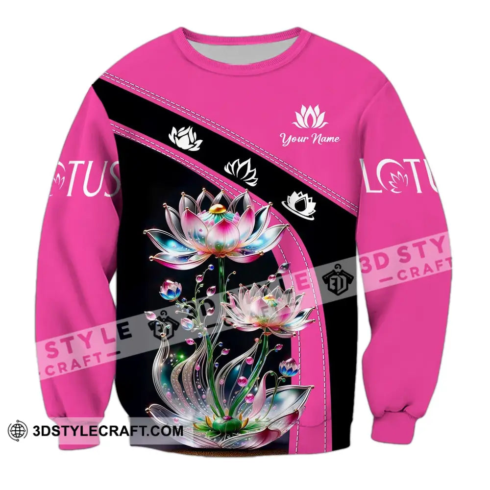 Unisex Shirt - Custom Name Lotus Long Sleeve / S T-Shirt