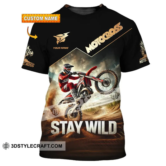Unisex Shirt Custom Name Motocross Polo Long Sleeve T-Shirt