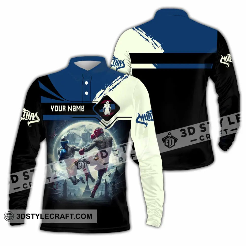 Unisex Shirt Custom Name Muay Thai Polo Long Sleeve / S T-Shirt
