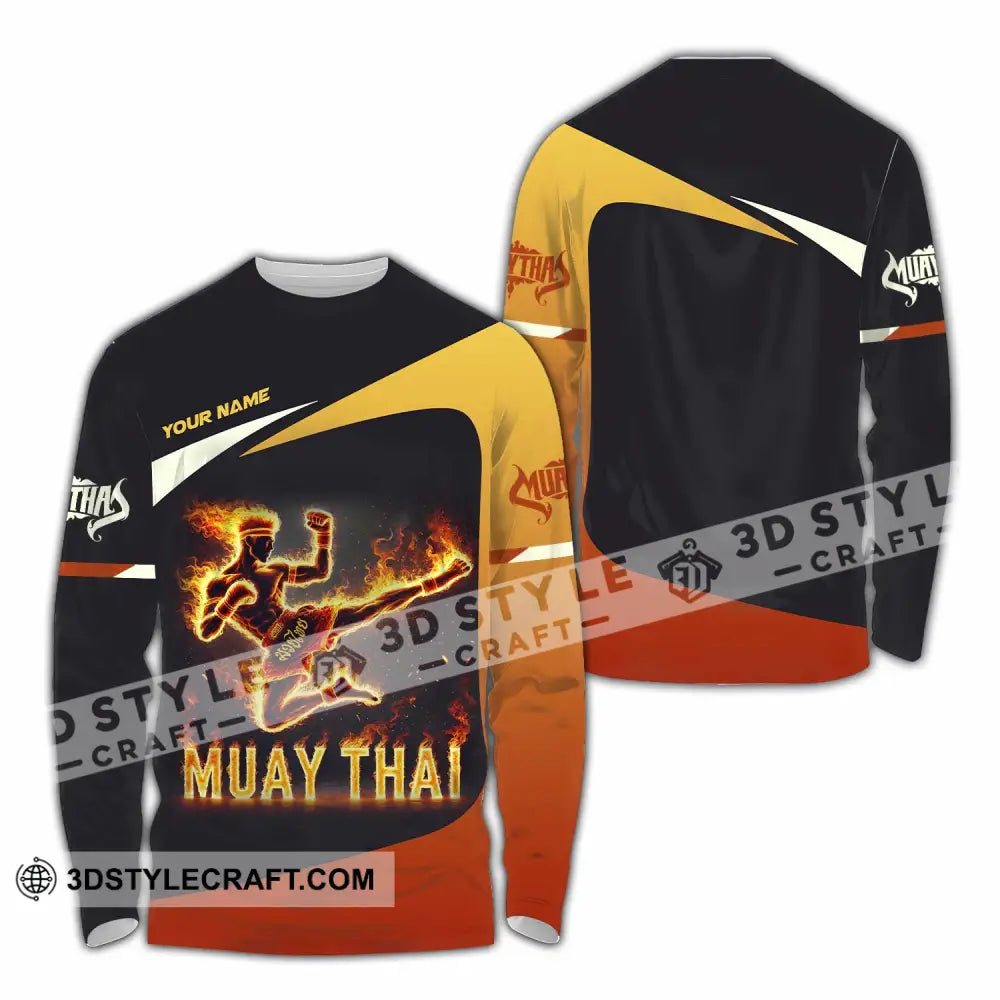 Unisex Shirt Custom Name Muay Thai Polo Long Sleeve / S T-Shirt