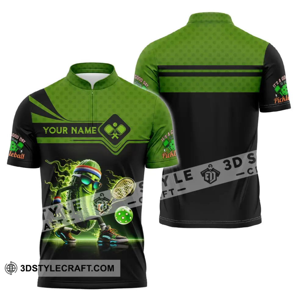 Unisex Shirt Custom Name Pickleball Lover Polo Long Sleeve Gift Zipper / S T-Shirt