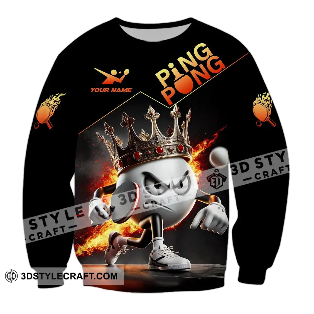 Unisex Shirt Custom Name Ping Pong Gift For Lover Long Sleeve / S T-Shirt
